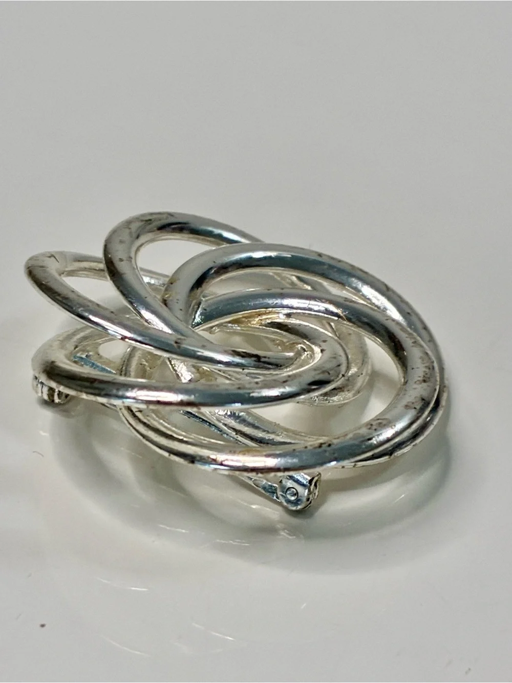 Napier Silver Infinity Interlocking Knot Brooch Lightweight Timeless Elegant
